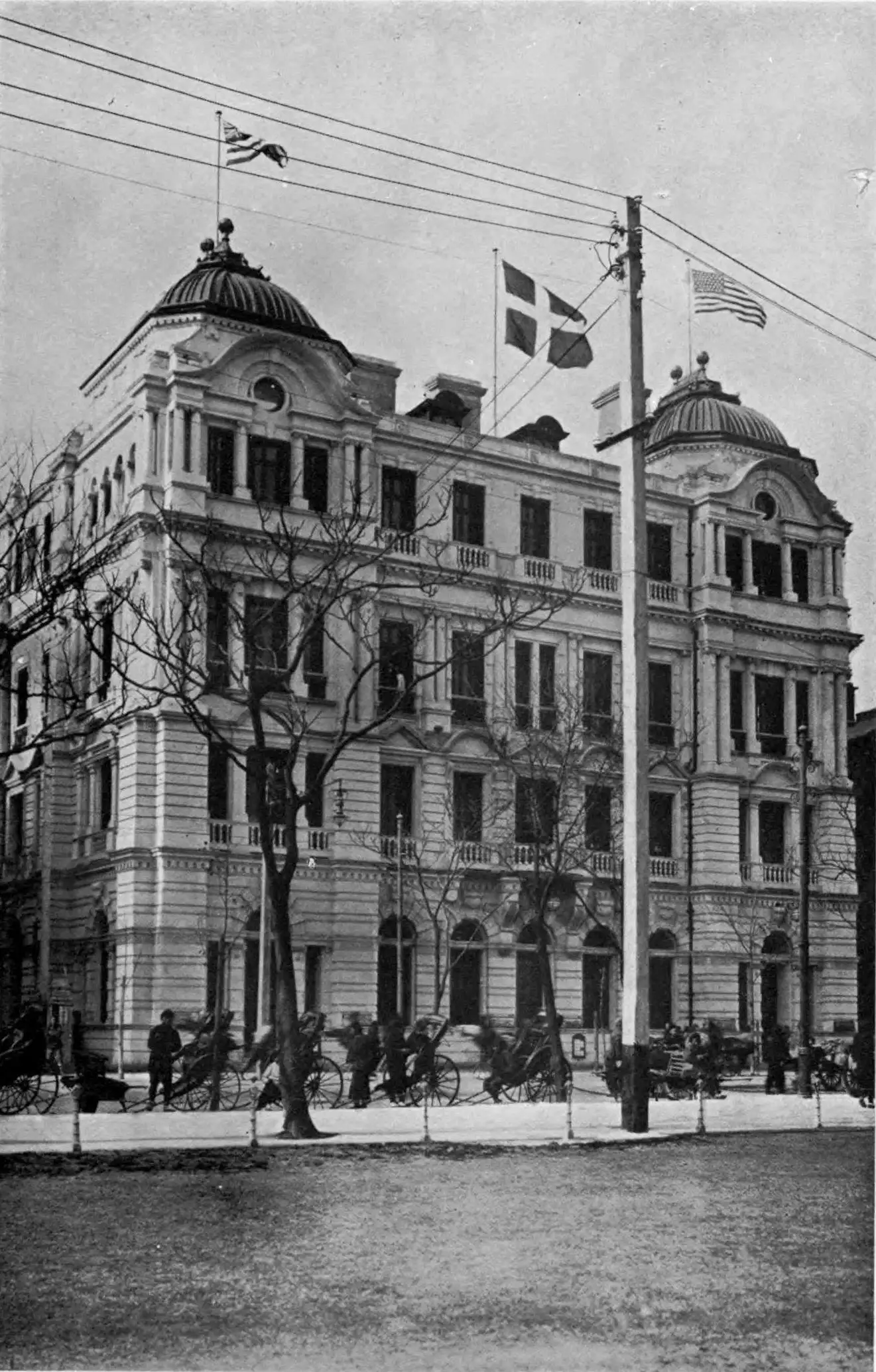 The Great Northern Telegraph Company building on the Bund, from a 1908 book plate.