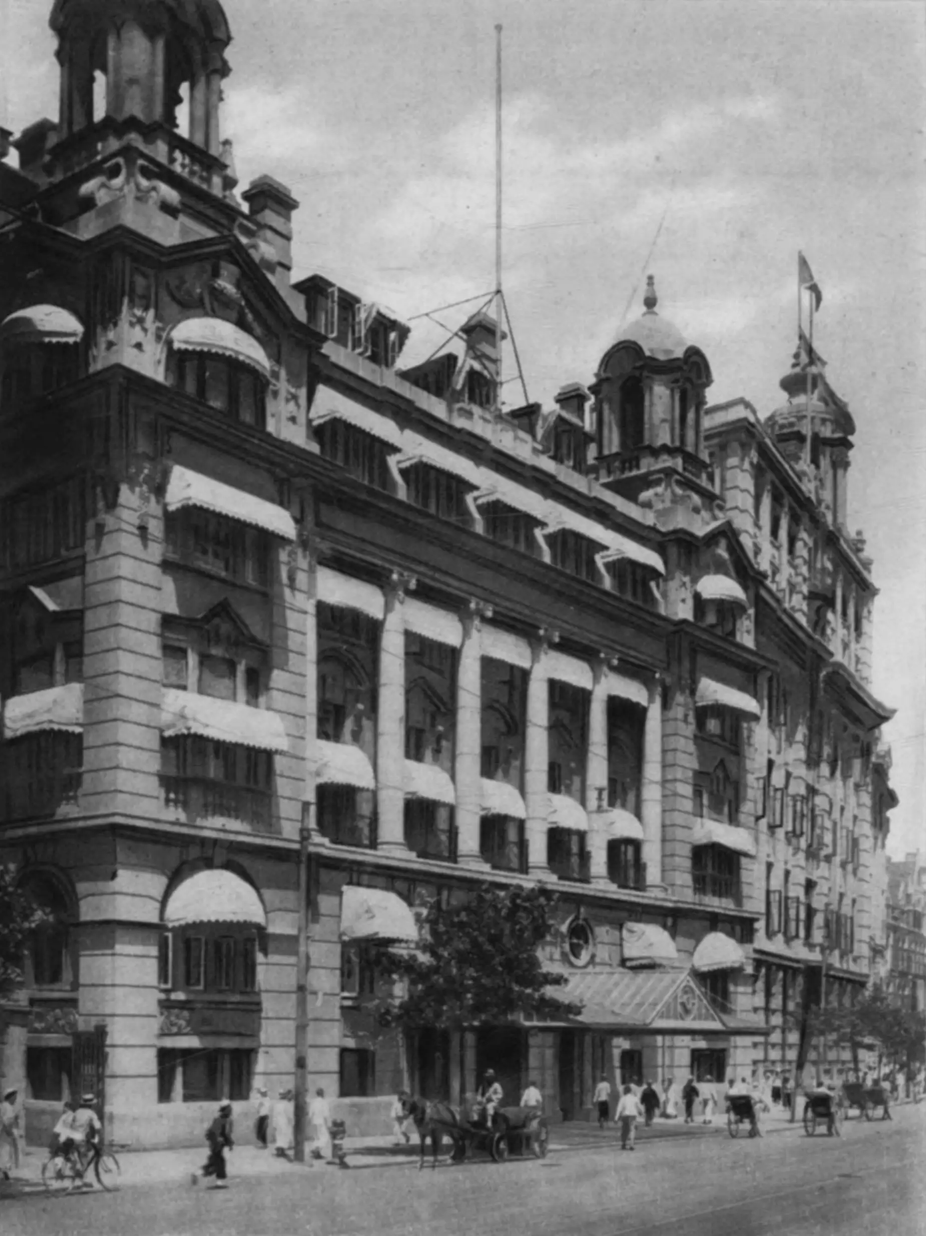 Archive plate showing the Shanghai Club building, titled Shanghai of Today, Plate 2.