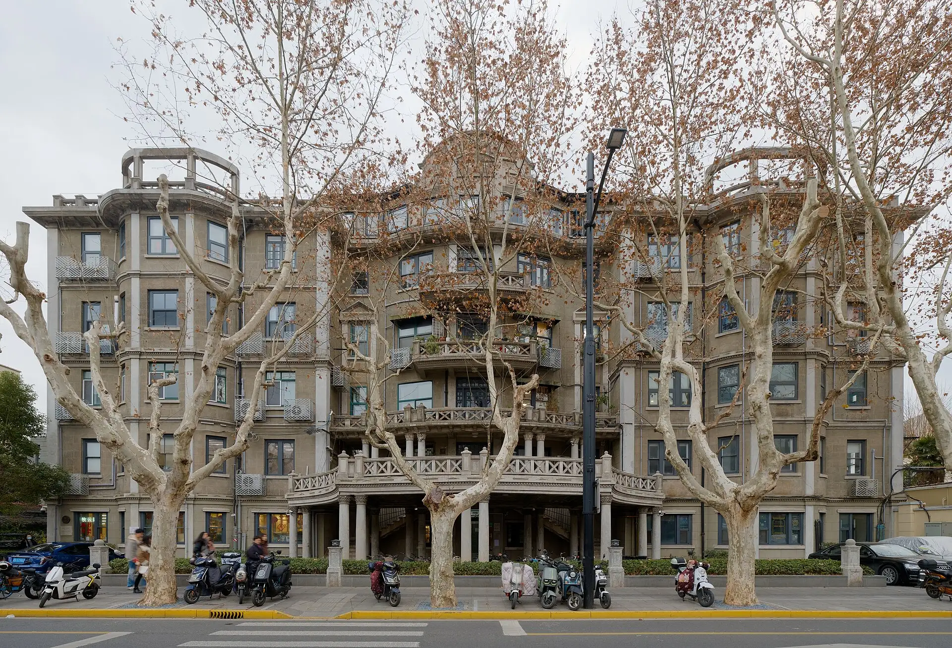 Photo of the Blackstone Apartments (Fuxing Apartments) on Fuxing Middle Road, Xuhui District.